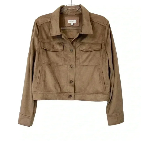 Evereve Jackets & Blazers - NWT Evereve Romy Faux Suede Jacket Women’s Size XS Chestnut Brown